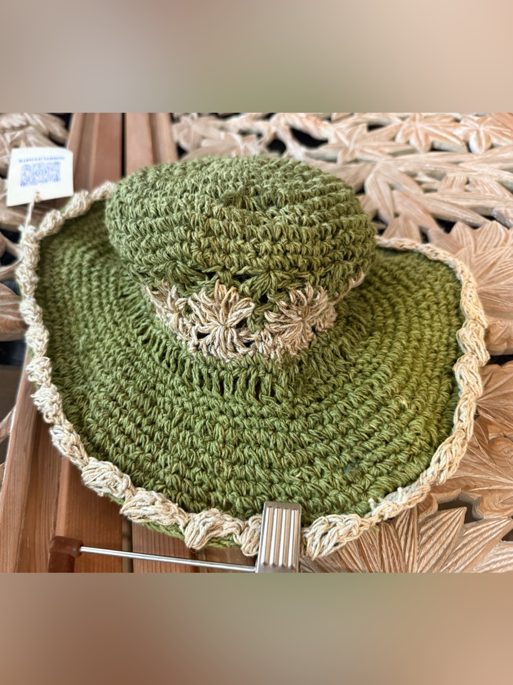 Olive Flower Hemp Hat - Picture 2 of 8
